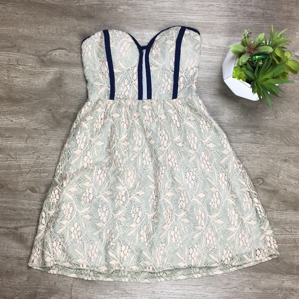 Pins and Needles Strapless Lace Dress